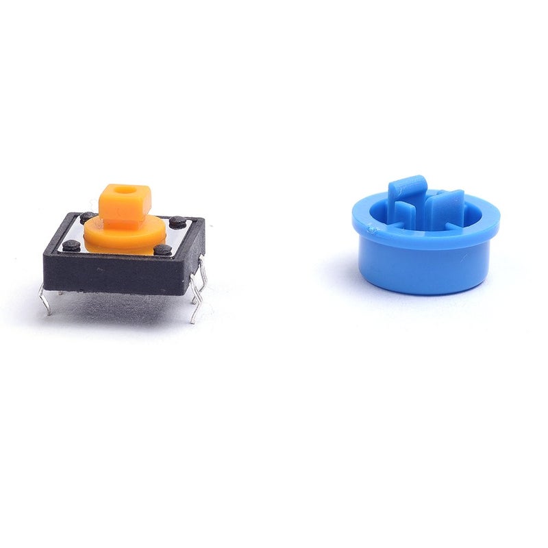 Cylewet سويتش زر ضغط لمسة تاكتيل Cylewet 25 قطعة 12x12x7.3 مم مع 4 دبابيس SMD PCB مع غطاء لأردوينو (عبوة من 25) - Image 3